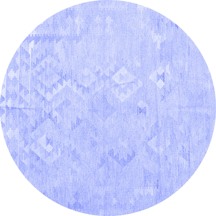 Round Solid Blue Modern Rug, con2926blu