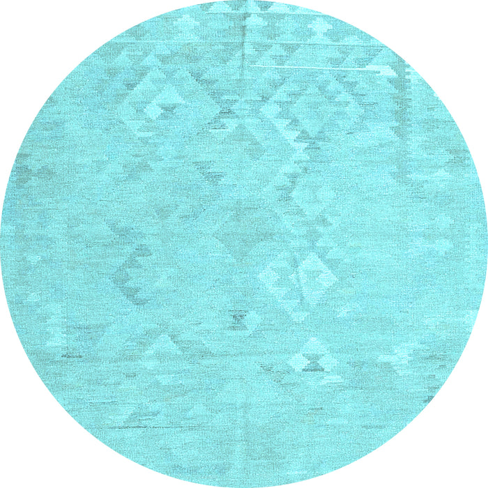 Round Solid Light Blue Modern Rug, con2926lblu