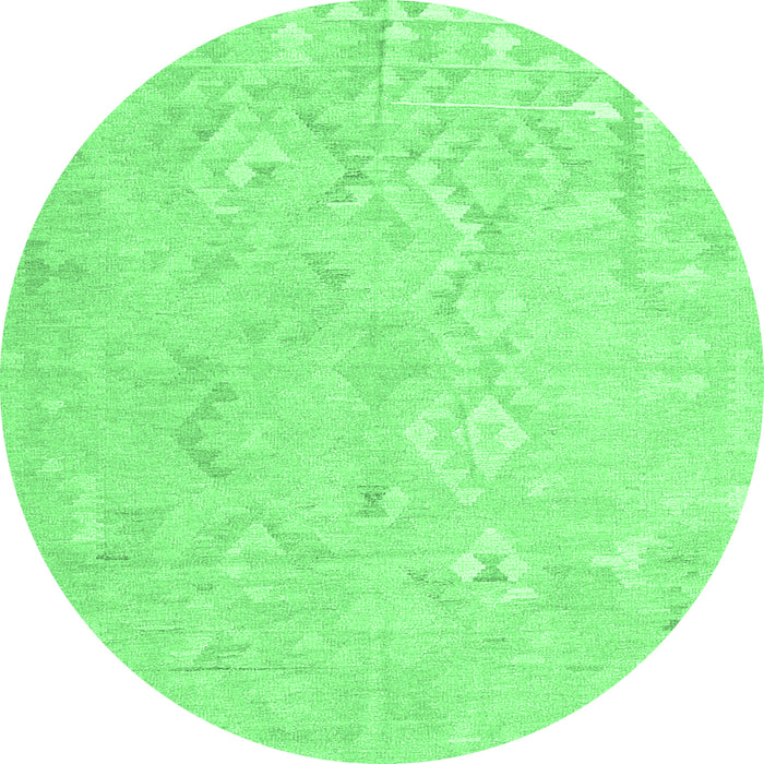 Round Solid Emerald Green Modern Rug, con2926emgrn