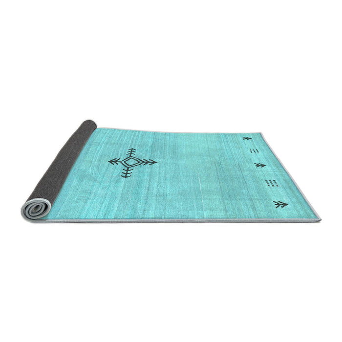 Sideview of Solid Light Blue Modern Rug, con2927lblu
