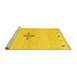 Sideview of Machine Washable Solid Yellow Modern Rug, wshcon2927yw
