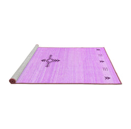 Sideview of Machine Washable Solid Purple Modern Area Rugs, wshcon2927pur