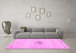 Machine Washable Solid Pink Modern Rug in a Living Room, wshcon2927pnk