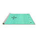 Sideview of Machine Washable Solid Turquoise Modern Area Rugs, wshcon2927turq