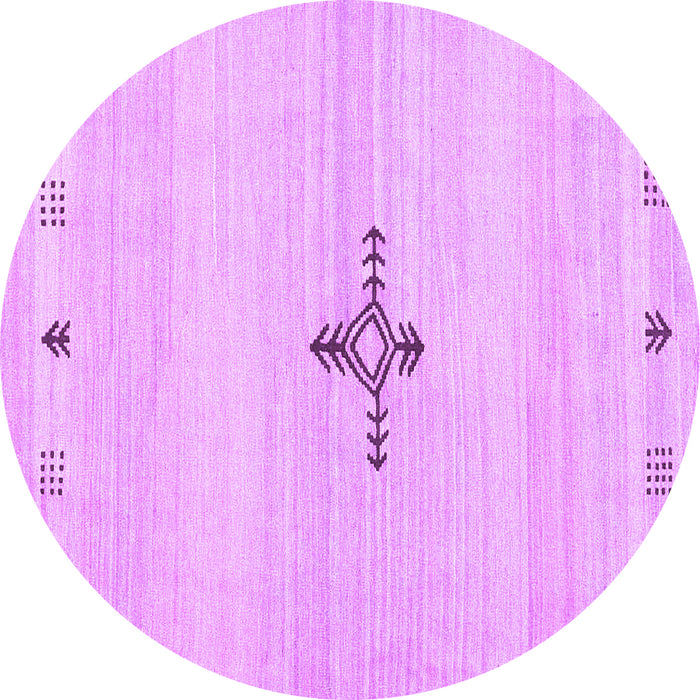 Round Solid Purple Modern Rug, con2927pur