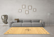 Machine Washable Solid Brown Modern Rug in a Living Room,, wshcon2927brn