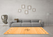 Machine Washable Solid Orange Modern Area Rugs in a Living Room, wshcon2927org