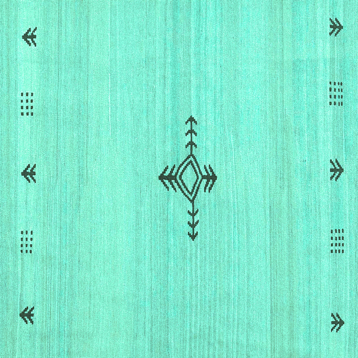 Square Solid Turquoise Modern Rug, con2927turq