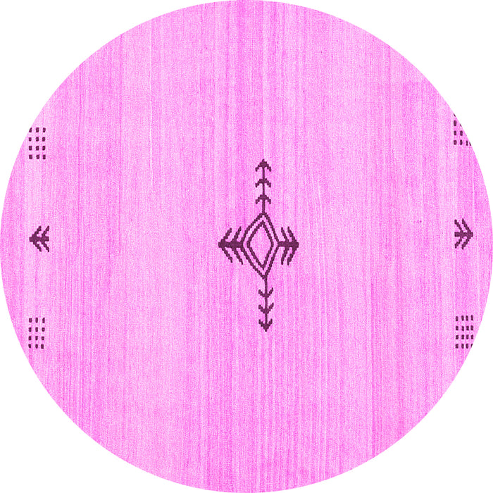 Round Solid Pink Modern Rug, con2927pnk