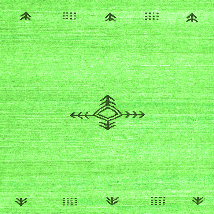 Serging Thickness of Solid Green Modern Rug, con2927grn