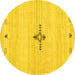 Round Solid Yellow Modern Rug, con2927yw