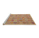 Serging Thickness of Machine Washable Contemporary Orange Rug, wshcon2928