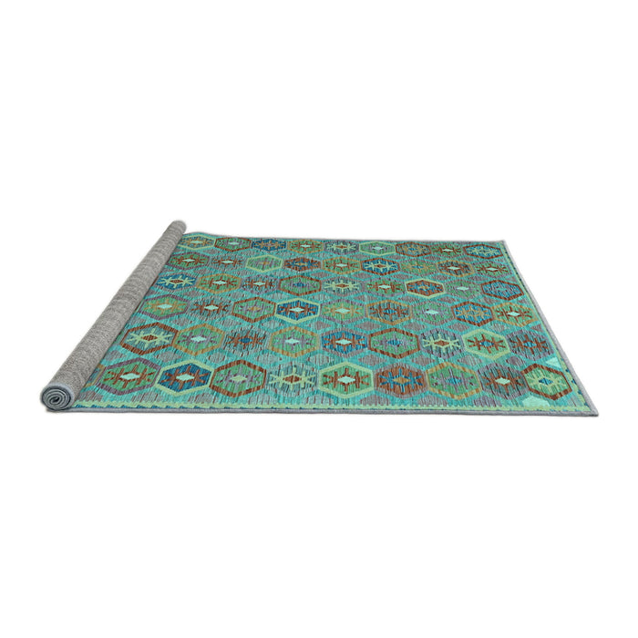 Sideview of Machine Washable Abstract Light Blue Contemporary Rug, wshcon2928lblu