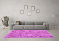 Machine Washable Abstract Purple Contemporary Rug, wshcon2928pur