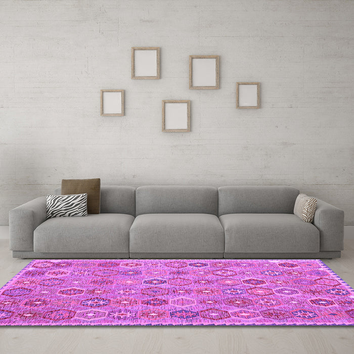 Machine Washable Abstract Purple Contemporary Area Rugs in a Living Room, wshcon2928pur