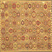 Square Machine Washable Abstract Brown Contemporary Rug, wshcon2928brn