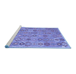 Sideview of Machine Washable Abstract Blue Contemporary Rug, wshcon2928blu