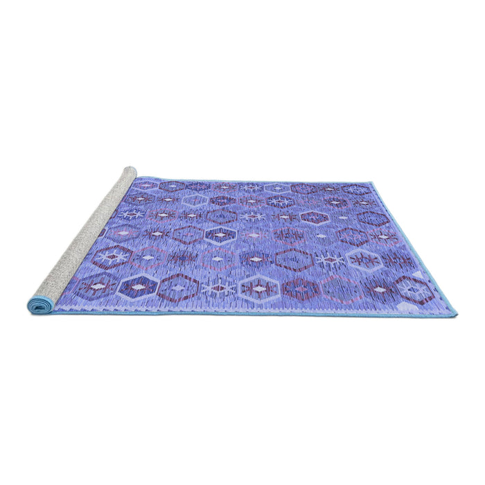 Sideview of Machine Washable Abstract Blue Contemporary Rug, wshcon2928blu
