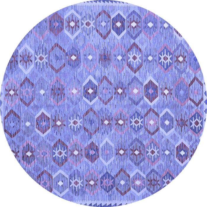 Round Machine Washable Abstract Blue Contemporary Rug, wshcon2928blu