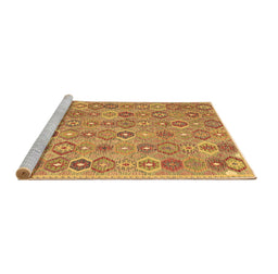Sideview of Machine Washable Abstract Brown Contemporary Rug, wshcon2928brn