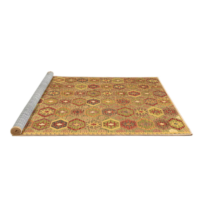 Sideview of Machine Washable Abstract Brown Contemporary Rug, wshcon2928brn