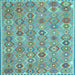 Square Machine Washable Abstract Light Blue Contemporary Rug, wshcon2928lblu