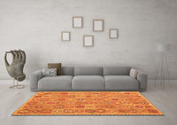 Machine Washable Abstract Orange Contemporary Rug, wshcon2928org