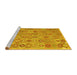 Sideview of Machine Washable Abstract Yellow Contemporary Rug, wshcon2928yw