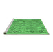 Sideview of Machine Washable Abstract Emerald Green Contemporary Area Rugs, wshcon2928emgrn