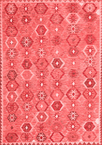 Abstract Red Contemporary Rug, con2928red