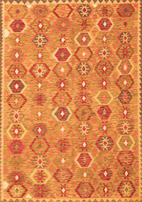 Abstract Orange Contemporary Rug, con2928org