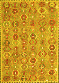 Abstract Yellow Contemporary Rug, con2928yw