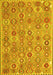 Abstract Yellow Contemporary Rug, con2928yw