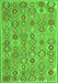 Serging Thickness of Machine Washable Abstract Green Contemporary Area Rugs, wshcon2928grn