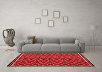 Machine Washable Oriental Red Traditional Rug, wshcon2929red