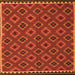 Round Machine Washable Oriental Orange Traditional Area Rugs, wshcon2929org