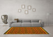 Machine Washable Oriental Yellow Traditional Rug in a Living Room, wshcon2929yw