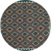 Round Machine Washable Oriental Light Blue Traditional Rug, wshcon2929lblu