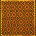 Square Machine Washable Oriental Yellow Traditional Rug, wshcon2929yw