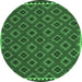 Round Oriental Emerald Green Traditional Rug, con2929emgrn