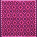 Square Machine Washable Oriental Pink Traditional Rug, wshcon2929pnk