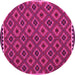 Round Machine Washable Oriental Pink Traditional Rug, wshcon2929pnk