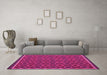 Machine Washable Oriental Pink Traditional Rug in a Living Room, wshcon2929pnk