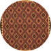 Round Oriental Brown Traditional Rug, con2929brn