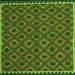 Round Machine Washable Oriental Green Traditional Area Rugs, wshcon2929grn