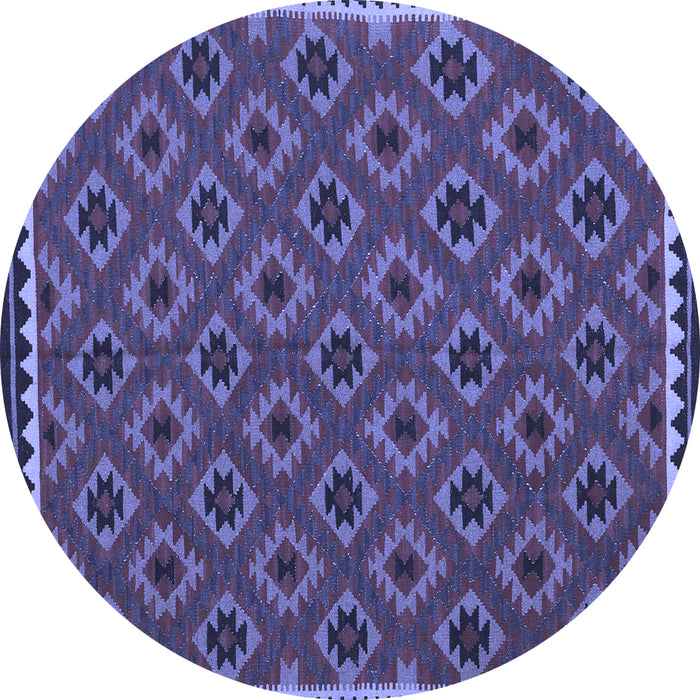Round Machine Washable Oriental Blue Traditional Rug, wshcon2929blu