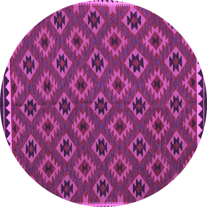Round Oriental Purple Traditional Rug, con2929pur