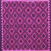 Square Machine Washable Oriental Purple Traditional Area Rugs, wshcon2929pur