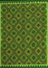 Serging Thickness of Machine Washable Oriental Green Traditional Area Rugs, wshcon2929grn