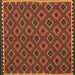 Square Machine Washable Oriental Brown Traditional Rug, wshcon2929brn